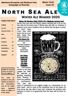 Recent cover of North Sea Ale newsletter