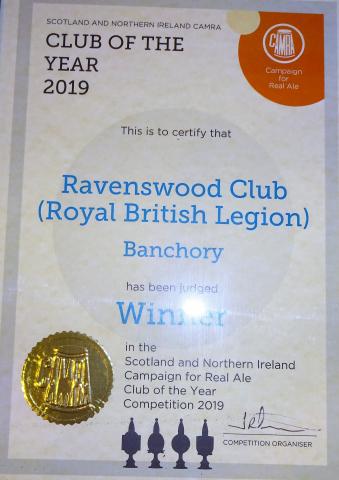 SCOTY 2019 Ravenswood Certificate